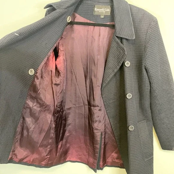 Kenneth Cole Men's Gray Double Breasted Long Sleeve Pea Coat Jacket Medium - Picture 11 of 15